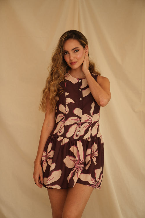 VESTIDO ORQUÍDEA SAUVAGE VINO