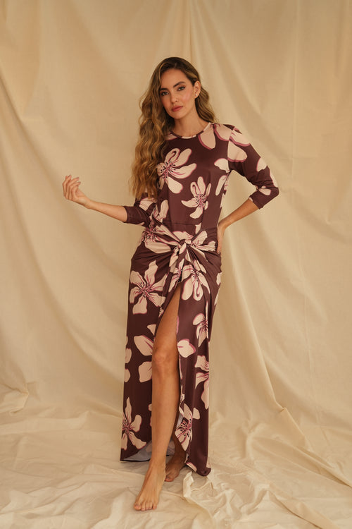 VESTIDO JAZMIN BURDEOS VINO