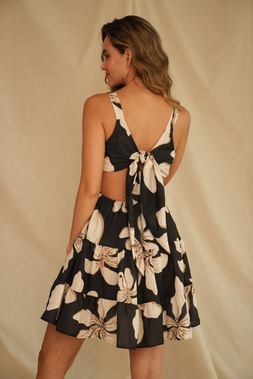 VESTIDO GARDENIA DORADA NEGRO