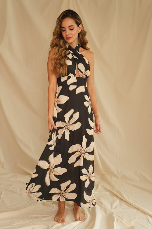 VESTIDO NUIT ROSÉ NEGRO