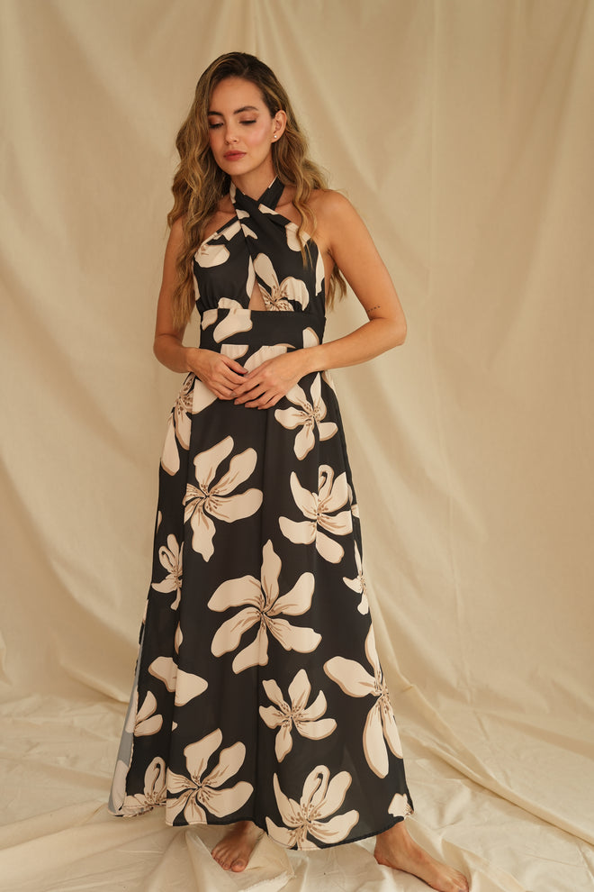 VESTIDO NUIT ROSÉ NEGRO