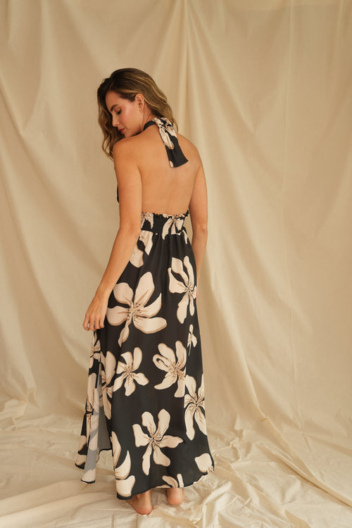 VESTIDO NUIT ROSÉ NEGRO