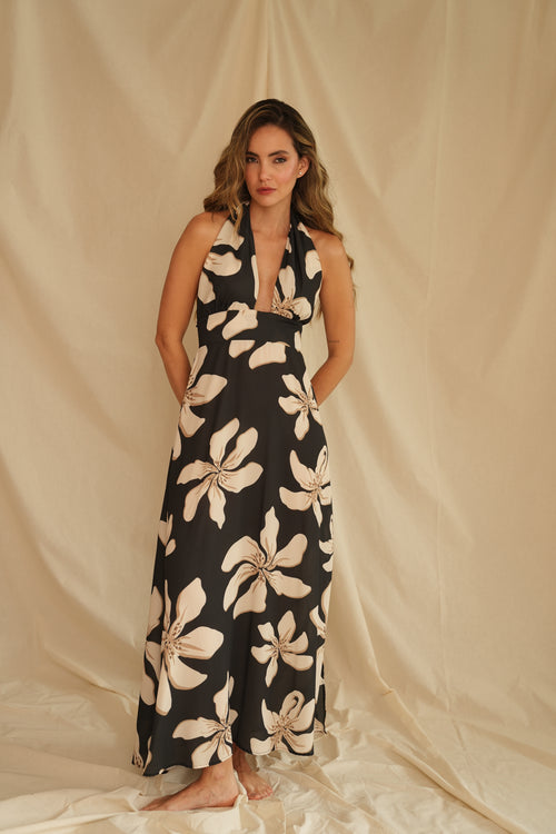 VESTIDO NUIT ROSÉ NEGRO